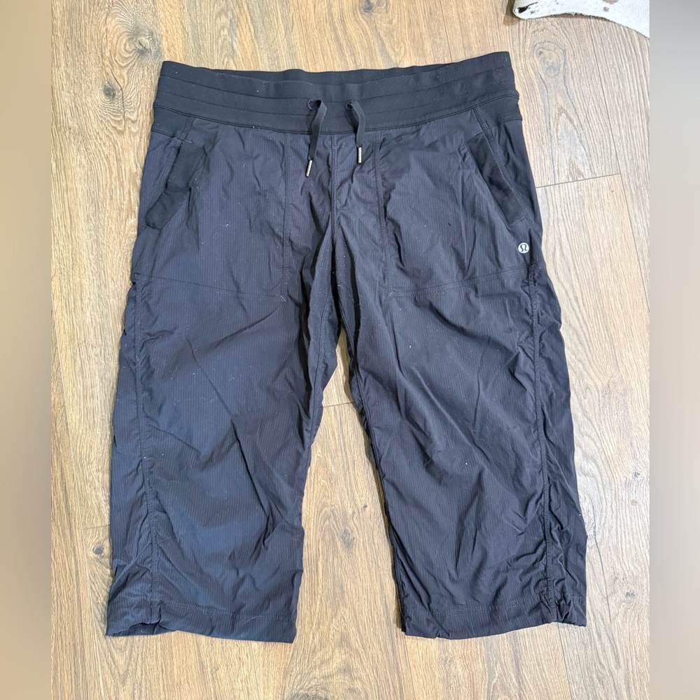 Black Drawstring Athletic Capris - image 1